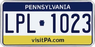 PA license plate LPL1023