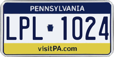 PA license plate LPL1024