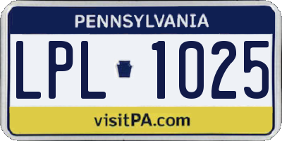 PA license plate LPL1025