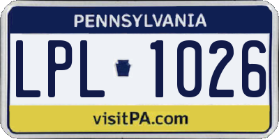 PA license plate LPL1026