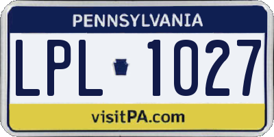 PA license plate LPL1027