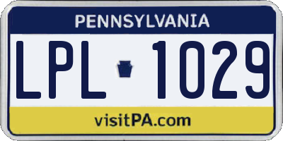 PA license plate LPL1029