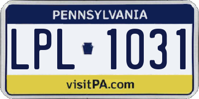 PA license plate LPL1031
