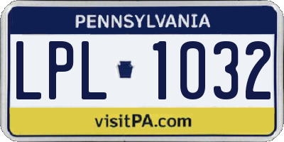 PA license plate LPL1032