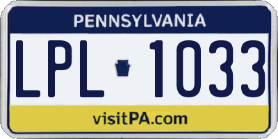 PA license plate LPL1033