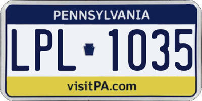 PA license plate LPL1035