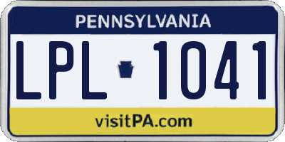 PA license plate LPL1041