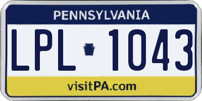 PA license plate LPL1043