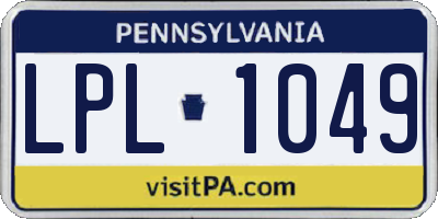 PA license plate LPL1049