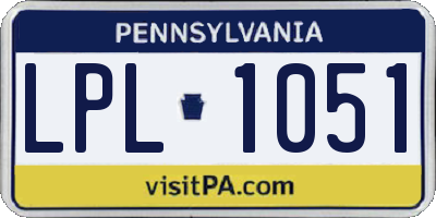 PA license plate LPL1051