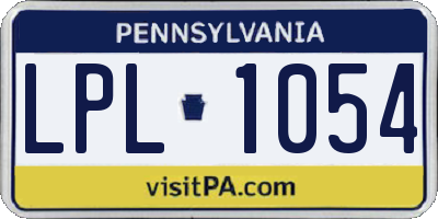 PA license plate LPL1054