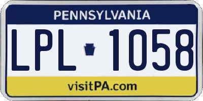 PA license plate LPL1058