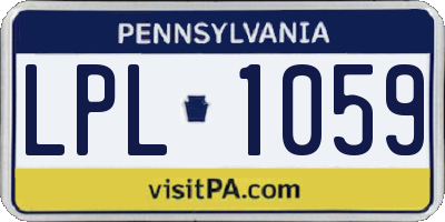 PA license plate LPL1059