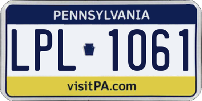 PA license plate LPL1061