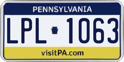 PA license plate LPL1063