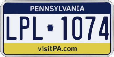 PA license plate LPL1074