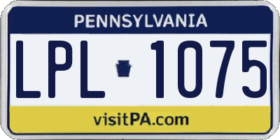 PA license plate LPL1075