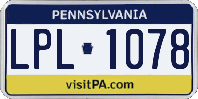 PA license plate LPL1078
