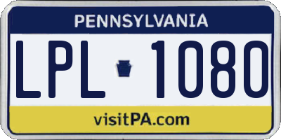 PA license plate LPL1080