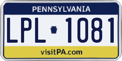 PA license plate LPL1081