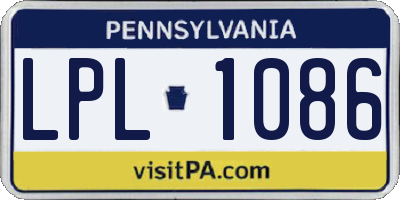 PA license plate LPL1086
