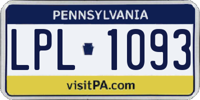 PA license plate LPL1093