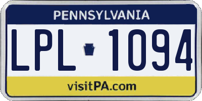 PA license plate LPL1094