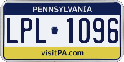 PA license plate LPL1096