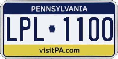 PA license plate LPL1100