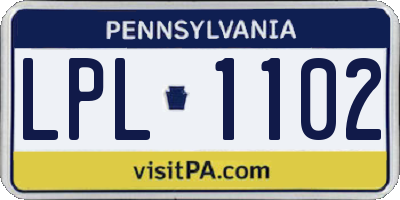 PA license plate LPL1102
