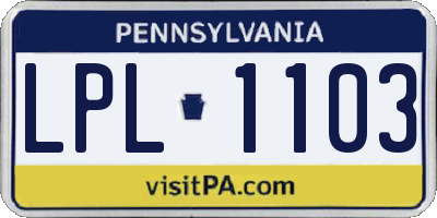 PA license plate LPL1103