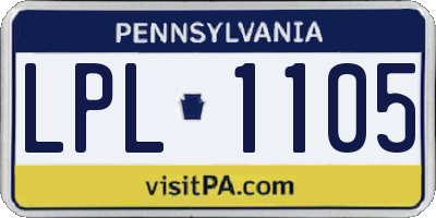 PA license plate LPL1105