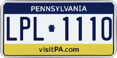 PA license plate LPL1110