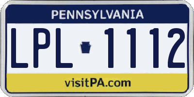 PA license plate LPL1112
