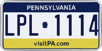 PA license plate LPL1114