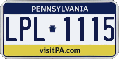 PA license plate LPL1115