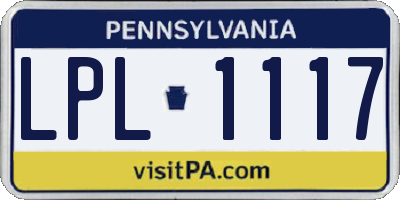 PA license plate LPL1117