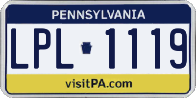 PA license plate LPL1119