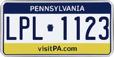 PA license plate LPL1123