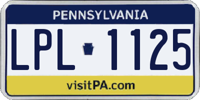 PA license plate LPL1125