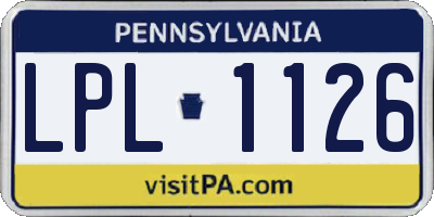 PA license plate LPL1126