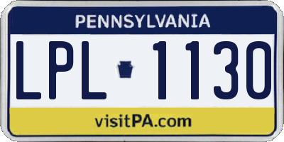 PA license plate LPL1130