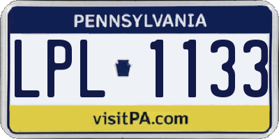 PA license plate LPL1133