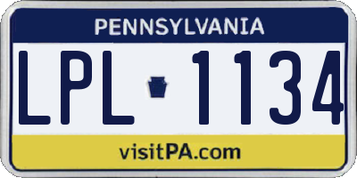 PA license plate LPL1134