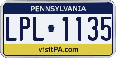 PA license plate LPL1135