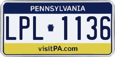 PA license plate LPL1136