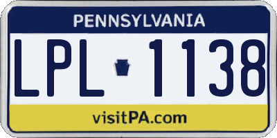 PA license plate LPL1138