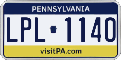 PA license plate LPL1140
