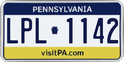PA license plate LPL1142