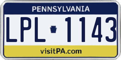 PA license plate LPL1143
